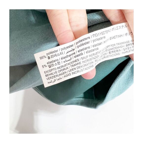 Zara Women's Teal Short Sleeve Faux Suede Shift Dress With Pockets Size Medium - Picture 5 of 8